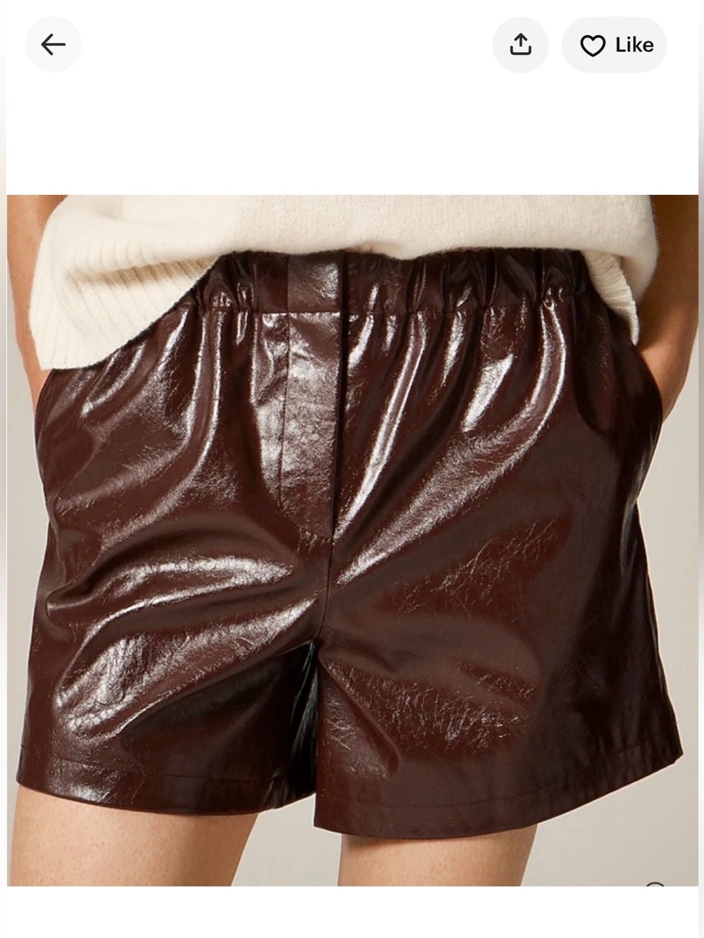 JCrew Boxer Shorts in Distressed Faux Leather